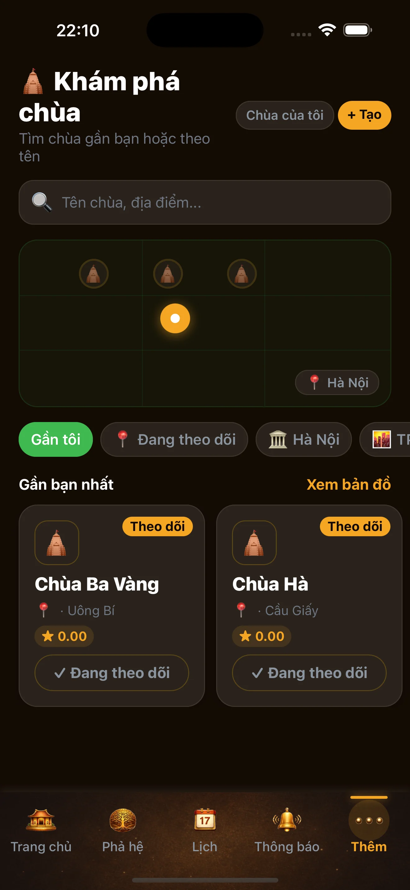 Trang chùa — danh sách